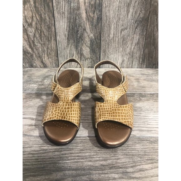 SAS Suntimer Sandal Croc 1in. Heel Open Toe Leather Sandals 7.5N narrow - Picture 6 of 9